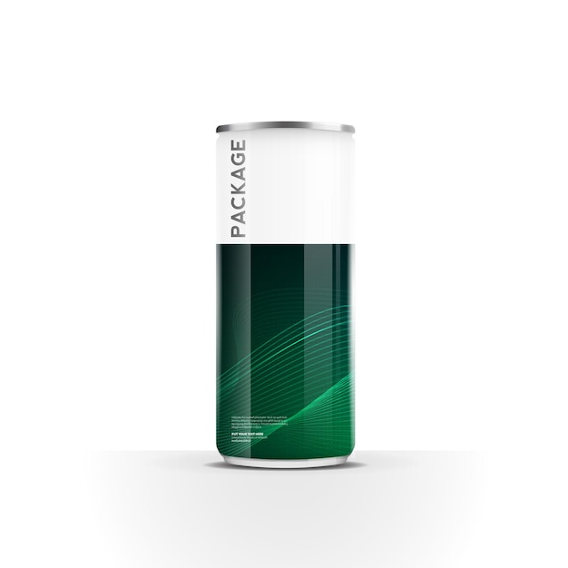 Latas de aluminio para cerveza, agua, jugo, bebida energética o paquete de refrescos, simulacro de diseño de plantilla.