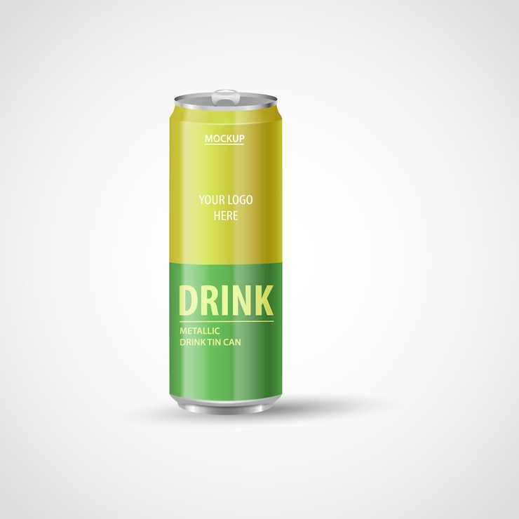Vector latas de aluminio realistas latas metálicas para cerveza, refresco, limonada, jugo, bebida energética