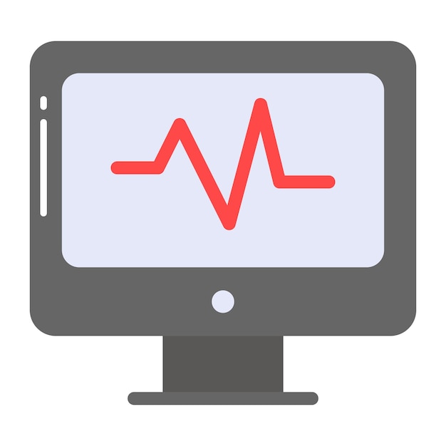 Latido cardíaco dentro del icono vectorial del monitor del equipo médico