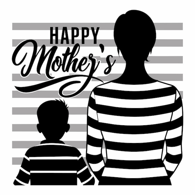 Vector el latido del corazón de la felicidad mamá celebrando el día de la madre diseño de camiseta