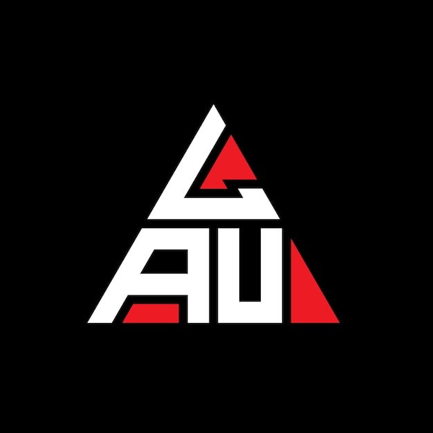 LAU diseño de logotipo de letra triangular con forma de triángulo LAU diseño del logotipo triangular monograma LAU triángulo vectorial plantilla del logotipo con color rojo LAU logotipo Triangular sencillo elegante y lujoso
