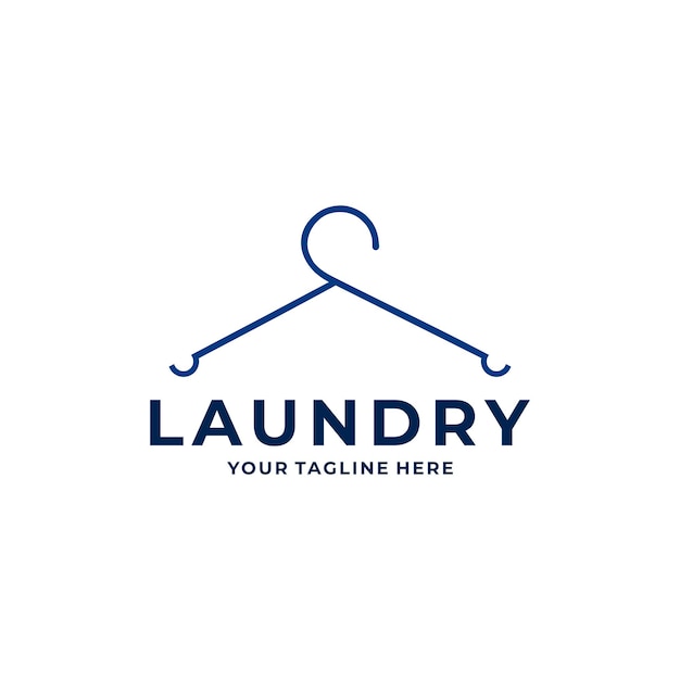 Laundry Service Logo with Clothes Hanger