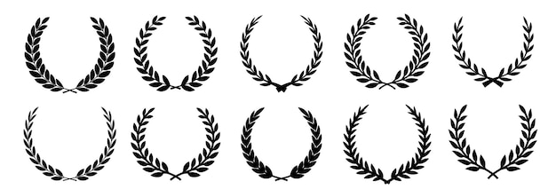 Laurel foliado. Corona de laurel. Icono de corona vectorial.