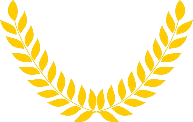 Laurel follaje escudo de armas hojas corona icono signo símbolo logotipo en estilo plano