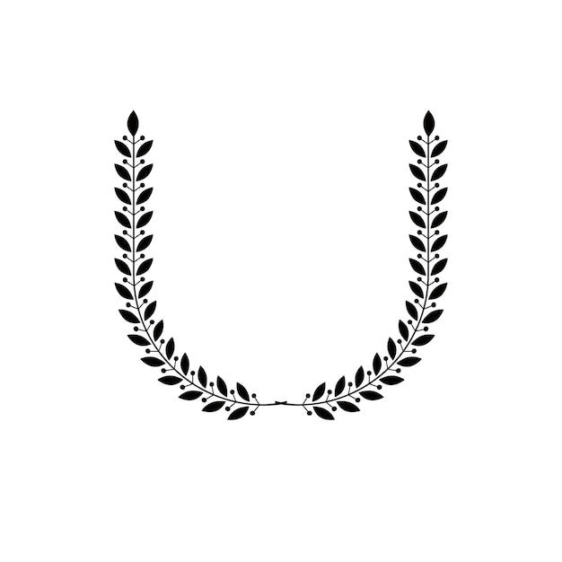 Laurel Wreath elemento heráldico floral. Logotipo decorativo del escudo de armas heráldico aislado ilustración vectorial.