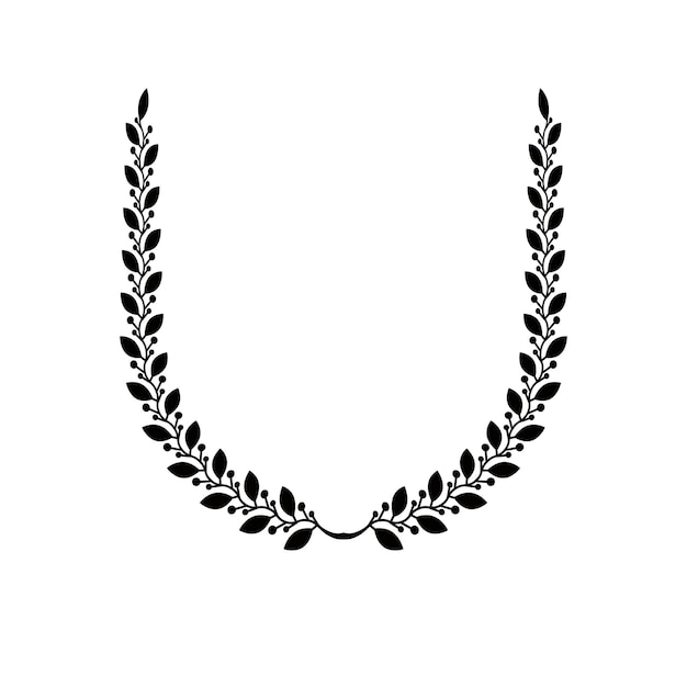 Laurel Wreath elemento heráldico floral. Logotipo decorativo del escudo de armas heráldico aislado ilustración vectorial.