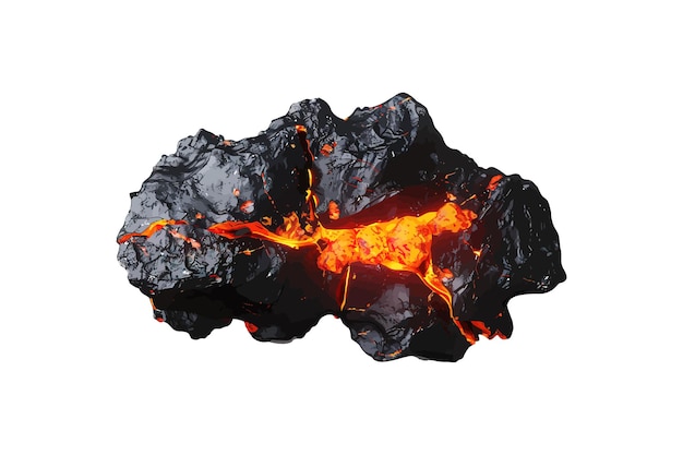 Vector lava derretida fluyendo a través de rocas agrietadas diseño de ilustración vectorial