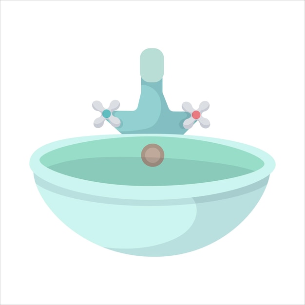 Lavabo Plomería de baño Gráficos vectoriales sobre un fondo blanco