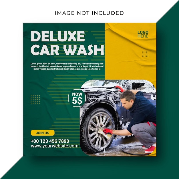 Vector lavado de coches de lujo plantilla de diseño de publicaciones de redes sociales