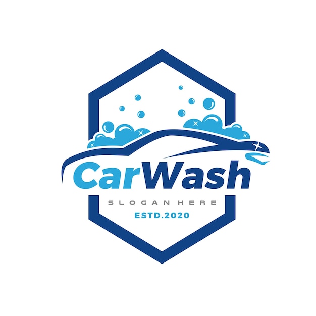 Vector lavado de coches y vector de logotipo limpio