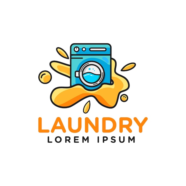 Lavadora de ropa de diseño de logotipo con detergente líquido limpio para ropa de negocios lavado moderno