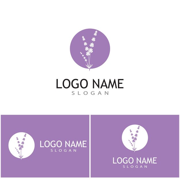 Lavanda logo plantilla vector símbolo naturaleza