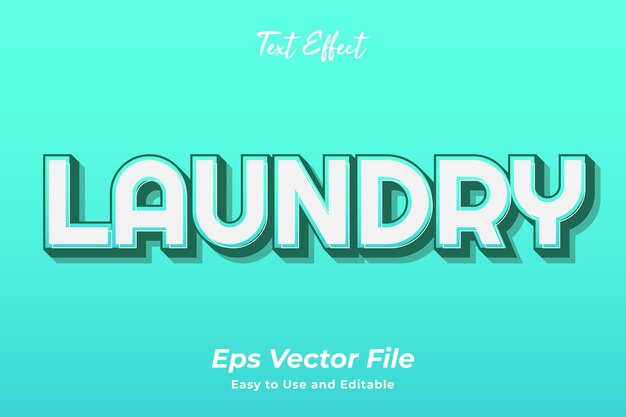 Lavandería con efecto de texto editable y fácil de usar vector premium