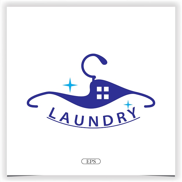 Lavandería logo premium elegante plantilla diseño vector eps 10