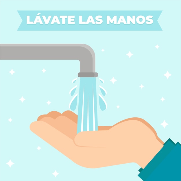Lávese las manos concepto