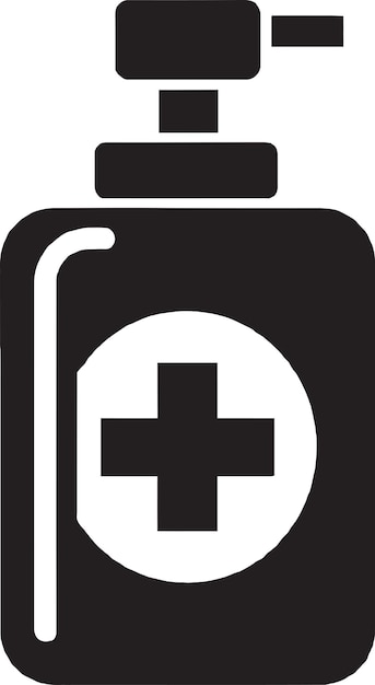 Lávese las manos en cualquier momento con nuestro diseño de logotipo de vector de botella de desinfectante