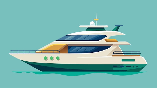 Vector a lavish yacht built with sustainable materials and equipped with ecofriendly propulsion systems