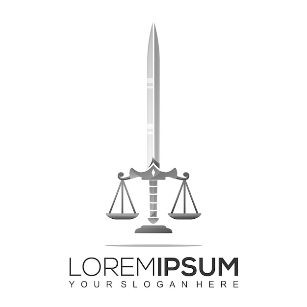 Law attorney sword diseño de logotipo