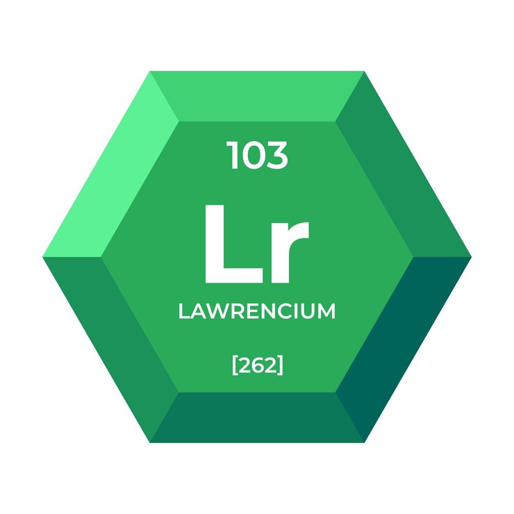 Vector el lawrencio es el elemento químico número 103 del grupo actínido.