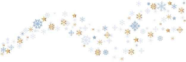 Layout de copos de nieve de invierno largo en fondo blanco para banner impreso o sitio web Elementos