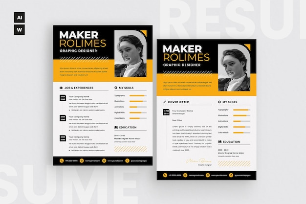 Layout de currículum limpio plantilla de curriculum vitae minimalista plantilla de diseño de currículums