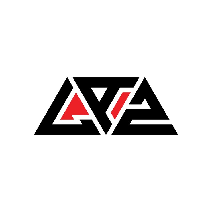 Vector laz diseño de logotipo de letra triangular con forma de triángulo laz diseño del logotipo triangular monograma laz triángulo vectorial plantilla del logotipo con color rojo laz logo triangular sencillo elegante y lujoso logo laz