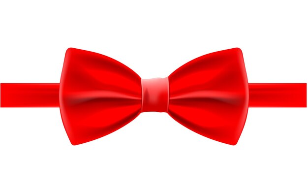Lazo rojo aislado sobre fondo blanco.