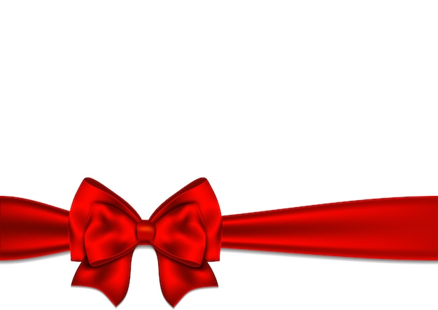 Lazo rojo de Navidad con acebo.