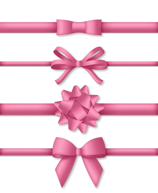 Lazo rosa decorativo con ilustración de cintas