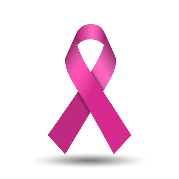 Vector el lazo rosa es un símbolo de la lucha contra el cáncer de mama prevención del cáncer.