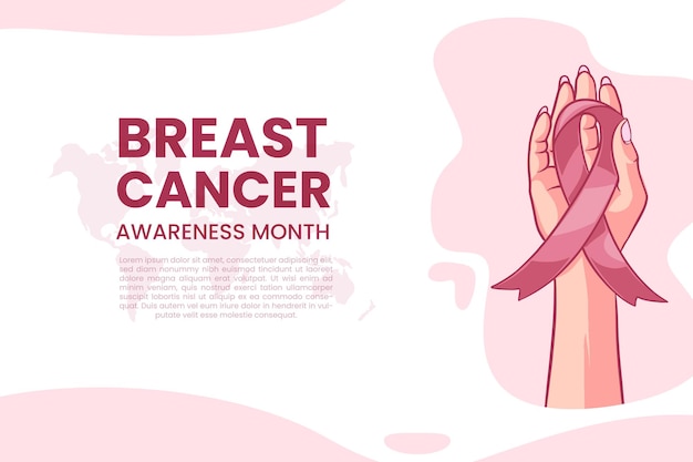 Un lazo rosa del mes de concientización sobre el cáncer de mama rodeado por otro lazo rosa