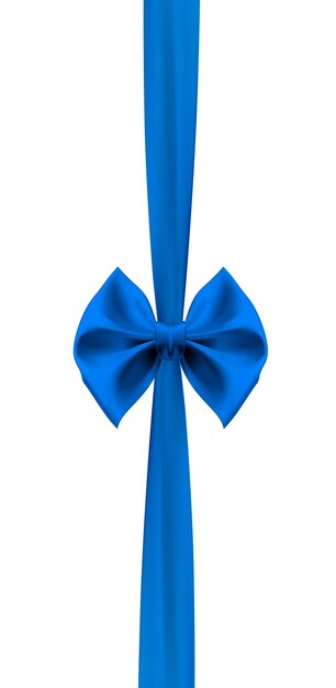 Lazo de seda azul con cinta ilustración vectorial EPS10