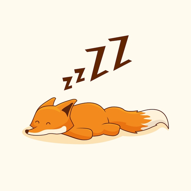 Lazy Fox Dibujos Animados Animales Dormir