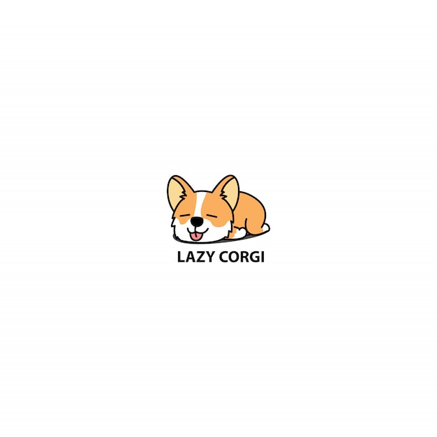 Lazy galés corgi cachorro durmiendo icono