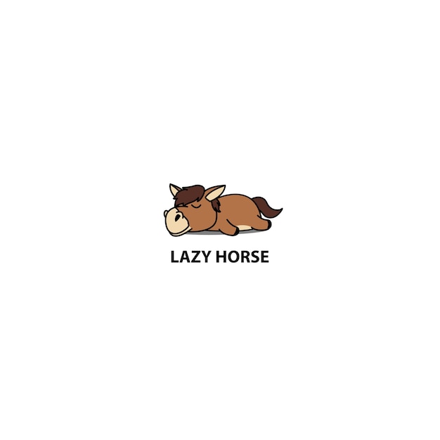 Lazy horse sleeping icon