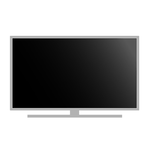 Lcd led tv con pantalla negra ilustración vectorial aislada