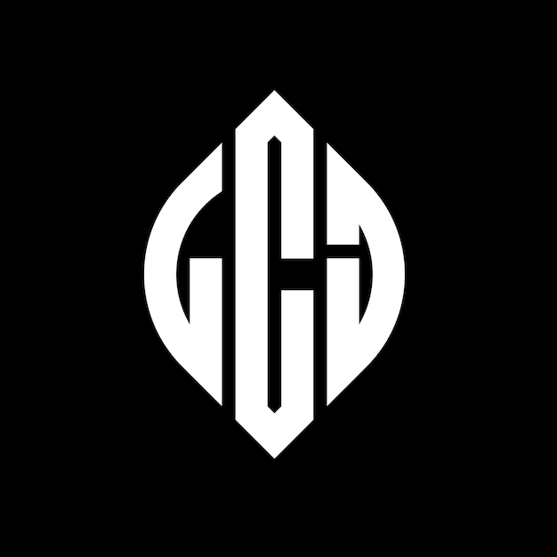 LCJ diseño de logotipo de letras circulares con forma de círculo y elipse LCJ letras elípticas con estilo tipográfico Las tres iniciales forman un logotipo de círculo LCJ emblema de círculo Monograma abstracto letra marca vector