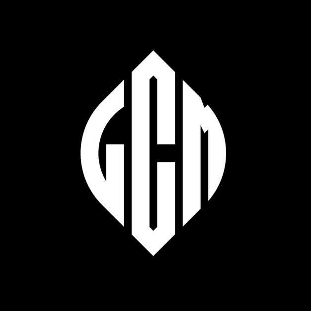LCM diseño de logotipo de letra de círculo con forma de círculo y elipse LCM letras de elipse con estilo tipográfico Las tres iniciales forman un logotipo de círculo LCM emblema de círculo Monograma abstracto letra marca vector