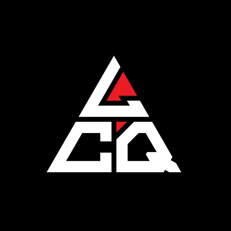 Vector lcq triángulo letra diseño de logotipo con forma de triángulo lcq logotipo triángulo diseño monograma lcq triangle vector logotipo plantilla con color rojo lcq logo triangular sencillo elegante y lujoso logotipo