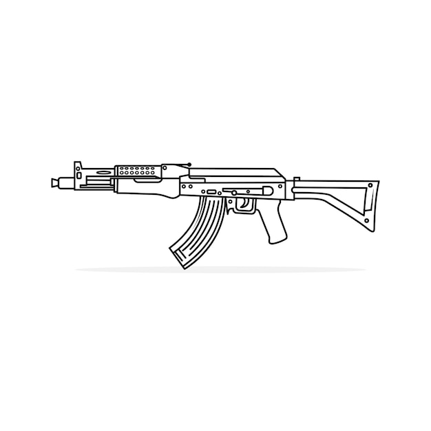 LCT AK47 G04 NV AEG Pistola con balas Vector Ilustración Headshot Arma Icono Ilustración Pisto