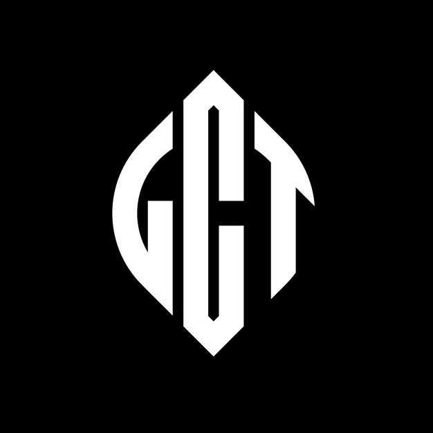 LCT diseño de logotipo de letras circulares con forma de círculo y elipse LCT letras elípticas con estilo tipográfico Las tres iniciales forman un logotipo de círculo LCT emblema de círculo Monograma abstracto letra marca vector