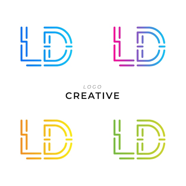 LD Creative Latter Diseño de logotipo Diseño de Logotipo Diseño creativo Logotipo de marca de la compañía Logotipo