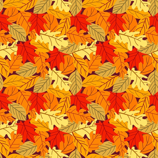 Leaf Autum Seamless with flower Pattern Vector Seamless patrón floral fondo vector Ilustración para imprimir Wallpaper plantilla de moda