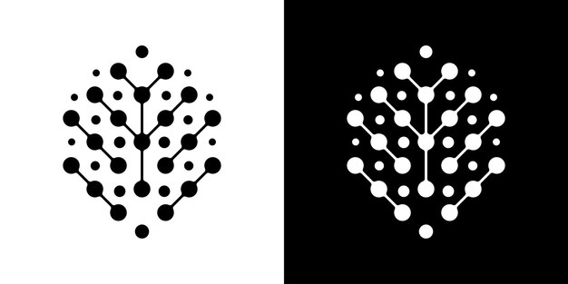Leaf tech logo diseño icono vector resumen ilustración