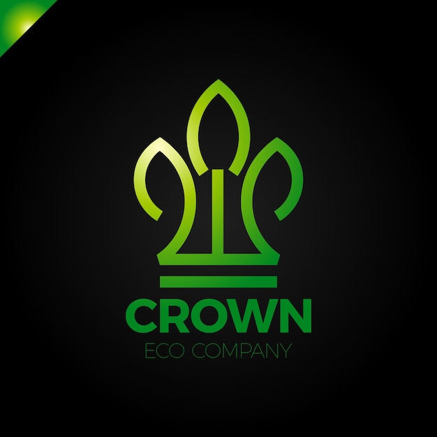 Leaves crown abstract logo diseño