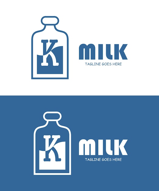 Leche con diseño de logotipo de letra K