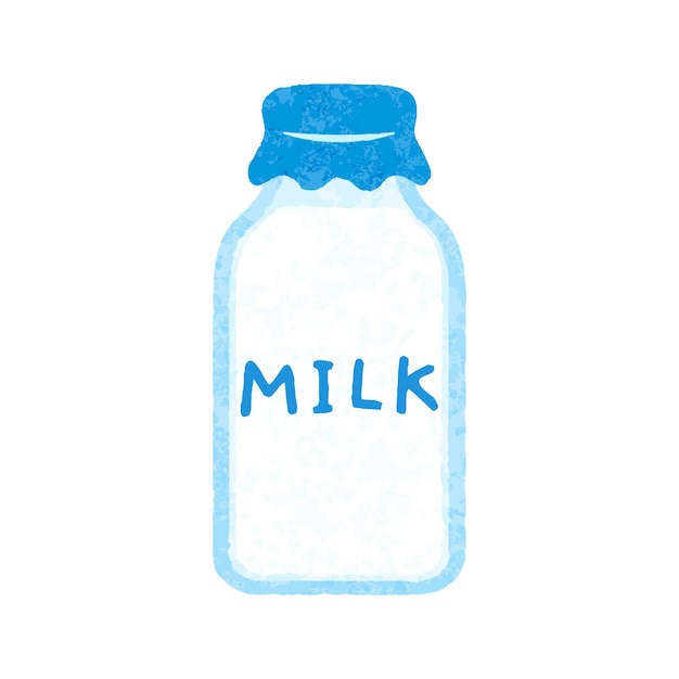 Leche en la ilustración de vector de botella de vidrio