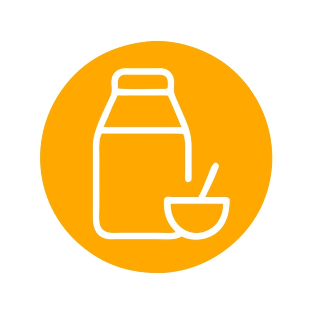 leche en un pictograma en círculo