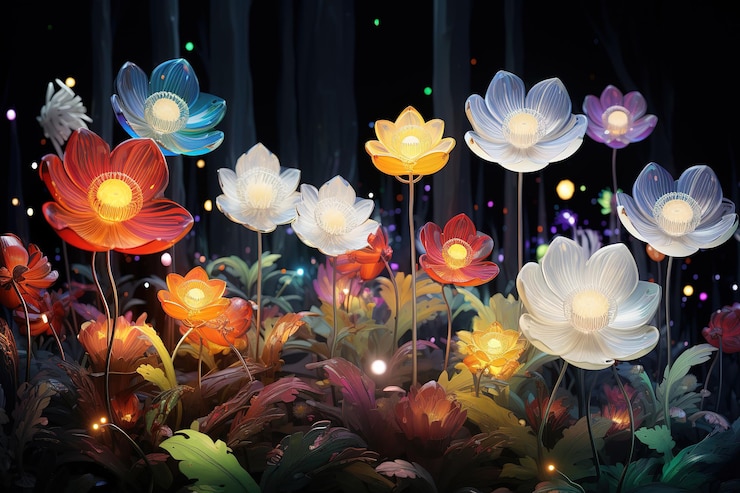 Vector un lecho de flores con flores que dicen " primavera "
