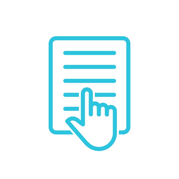 Lectura de las instrucciones manuales de los iconos del conjunto de iconos azules